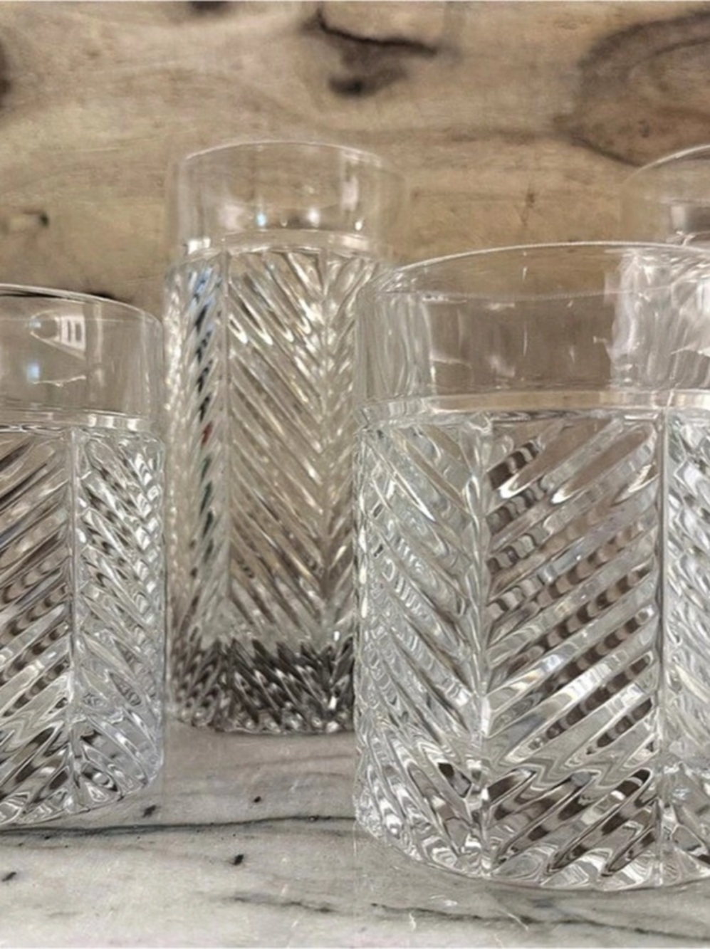 Ralph Lauren Herringbone Glass Set of 4 Like New